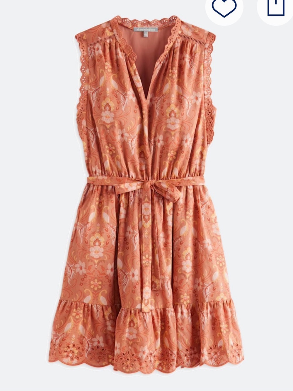 NWOT DISCONTINUED Danielle Rainn Sleeveless Coral Tie-Waist Dress Not Worn Sz L
